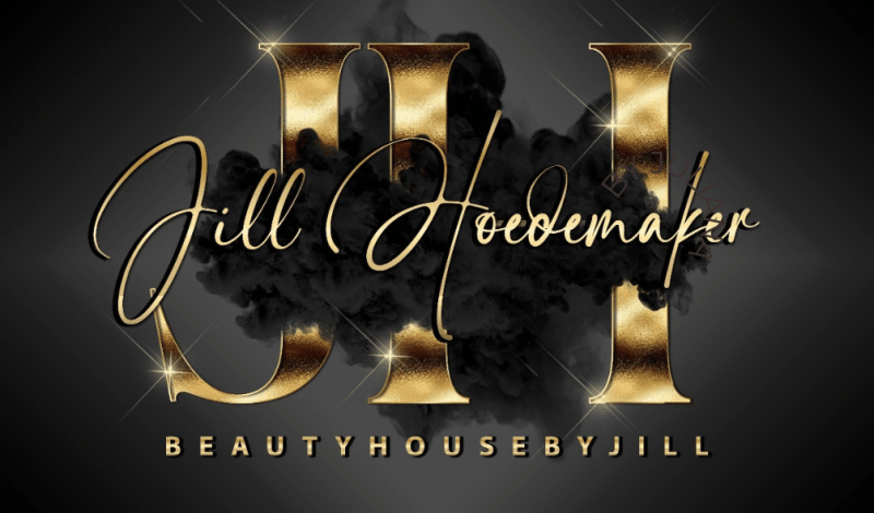 Logo van Beautyhouse by Jill: gouden monogram JH met de naam Jill Hoedemaker